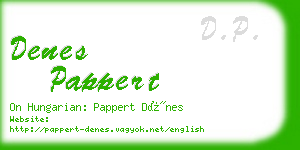 denes pappert business card